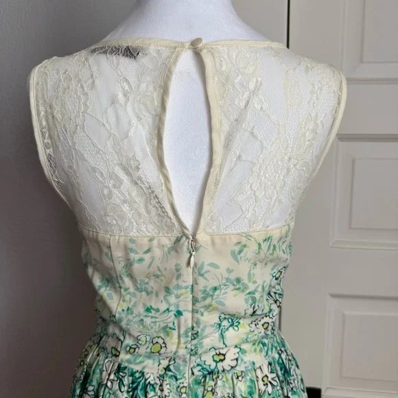 LC Lauren Conrad Cream Green Halter A-line Mini Dress - Picture 6 of 12